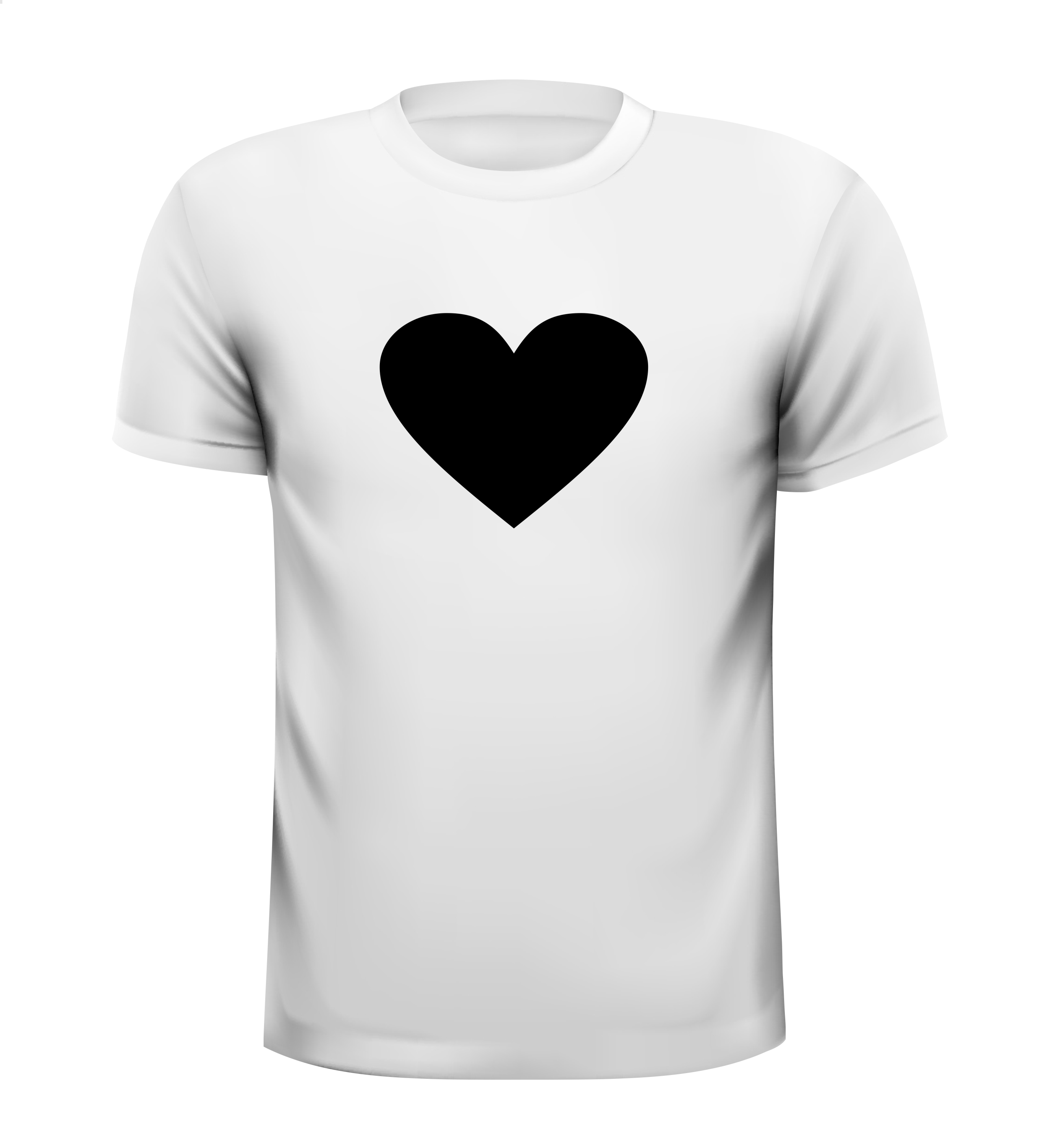 zwart hart t-shirt korte mouw