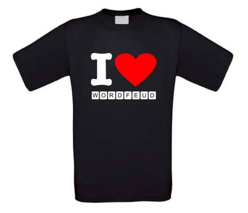 I love Wordfeud t-shirt korte mouw