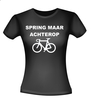 foto 2 Spring maar achter op bij mij achter op mijn fiets t-shirt korte mouw