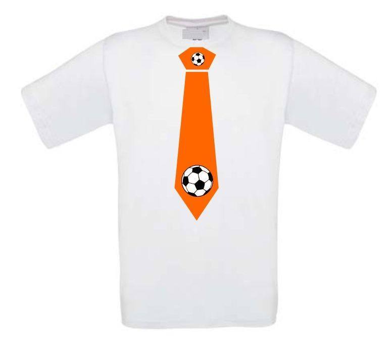 voetbal stropdas oranje t-shirt korte mouw