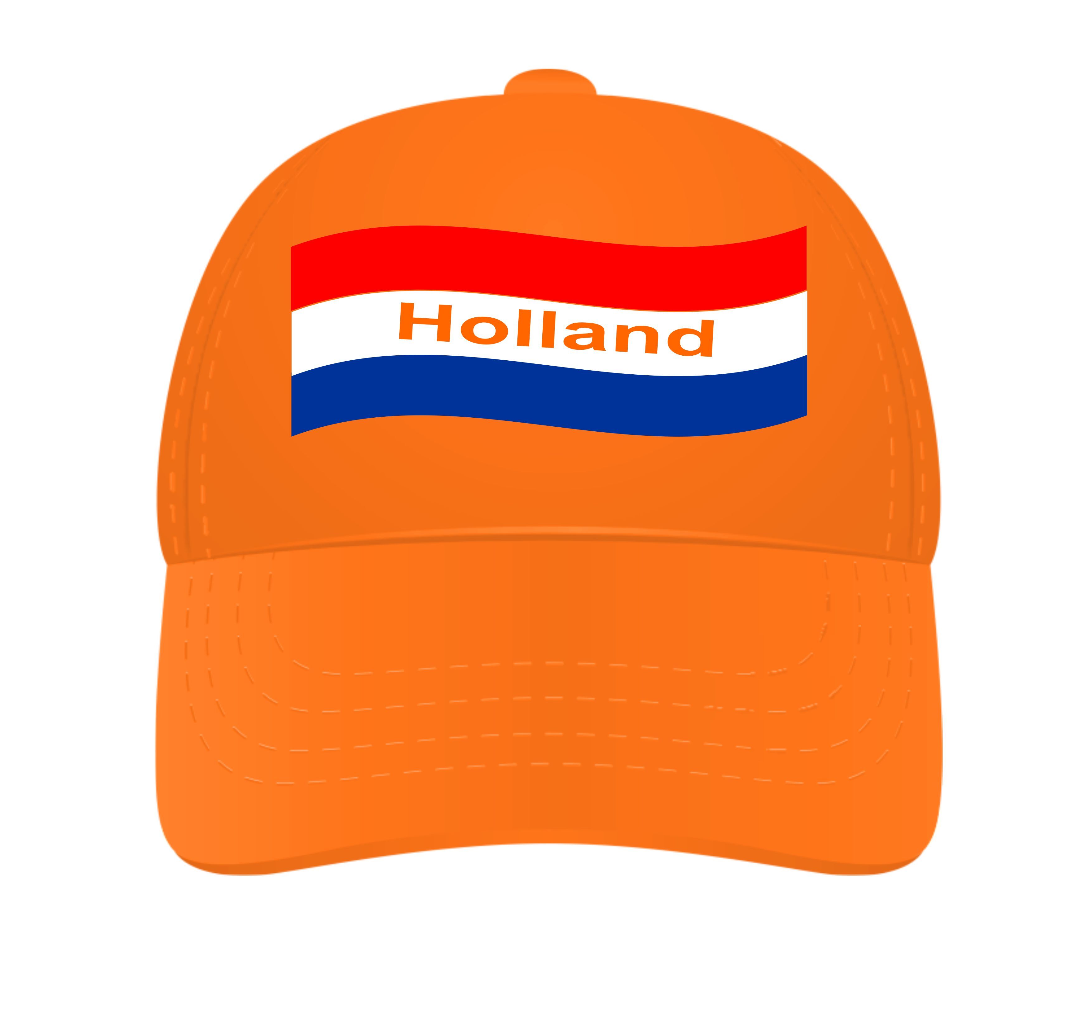 Holland cap oranje met nederlandse vlag
