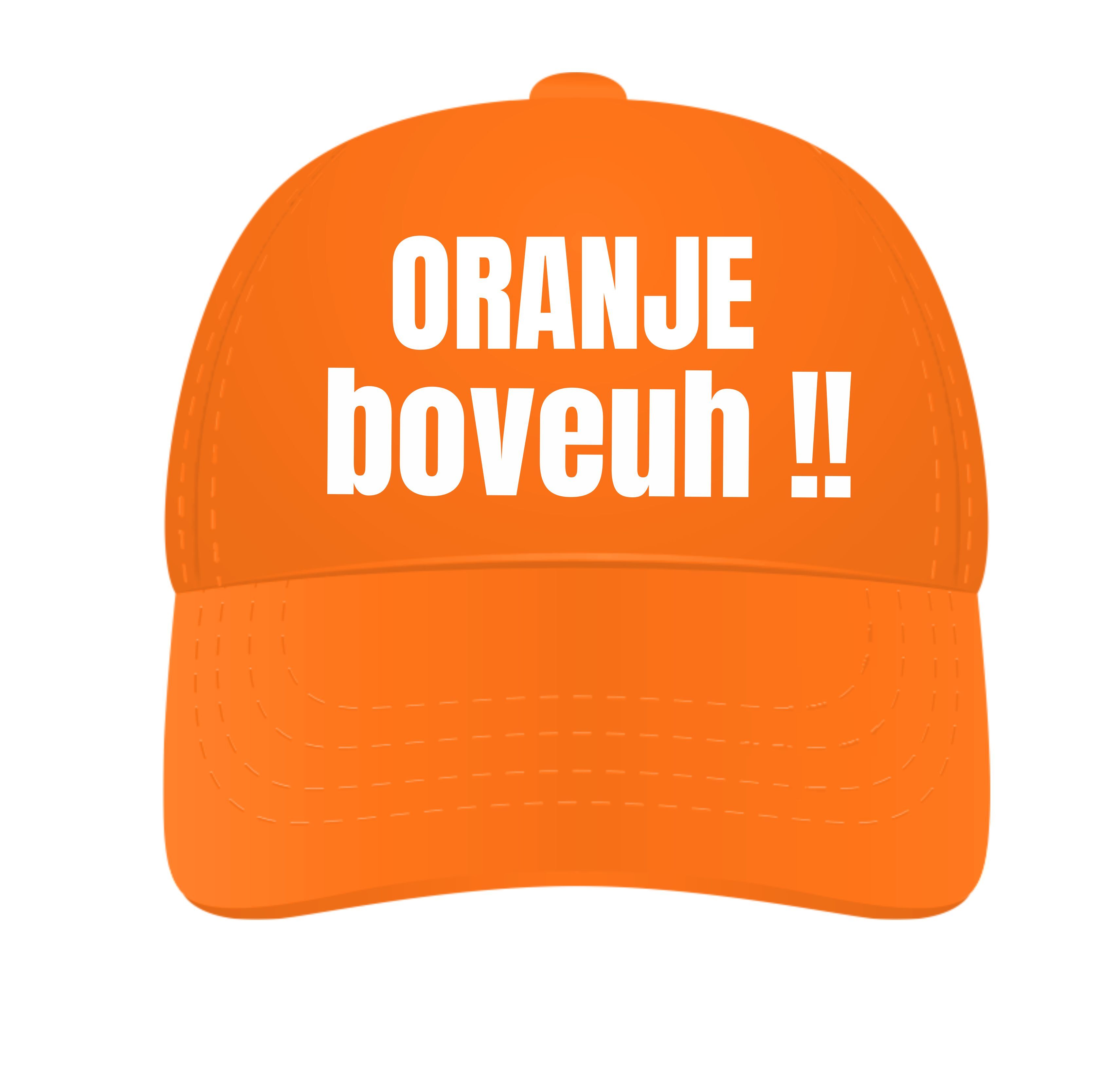 Pet oranje met tekst oranje boveuh! EK WK voetballen pet