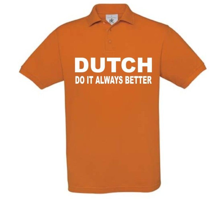 dutch do it always better  polo korte mouw oranje