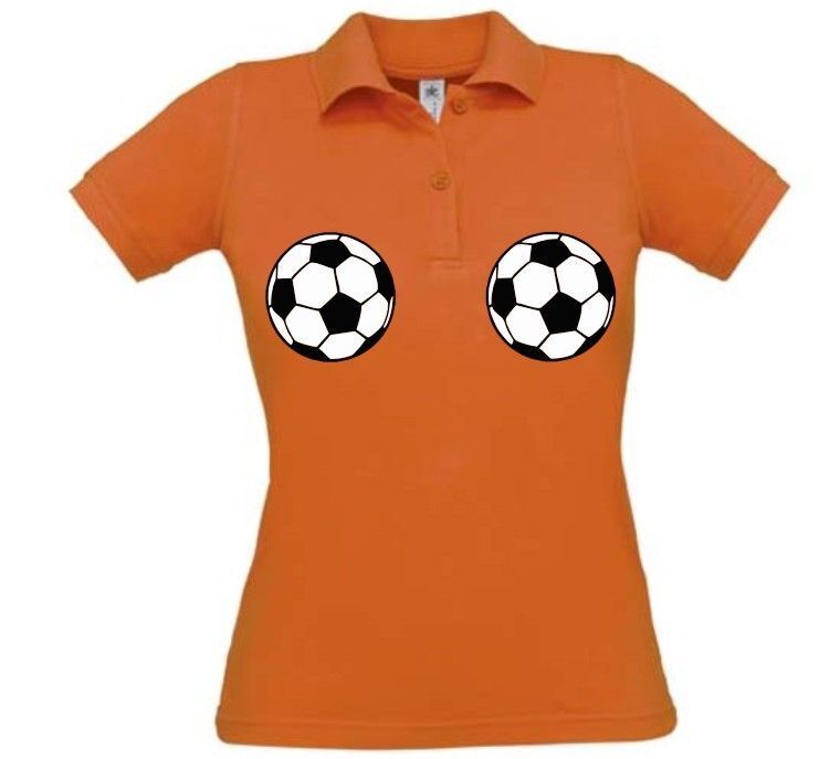 oranje borsten polo korte mouw