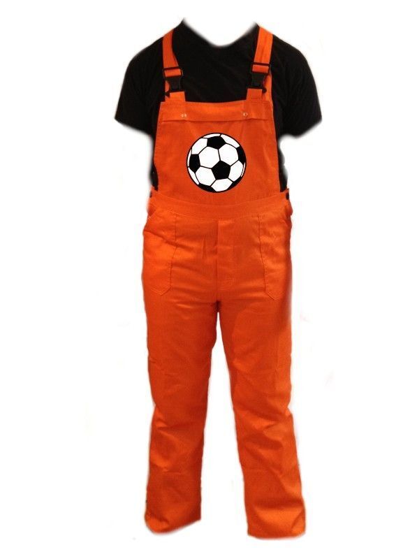 oranje voetbal tuinbroek overall