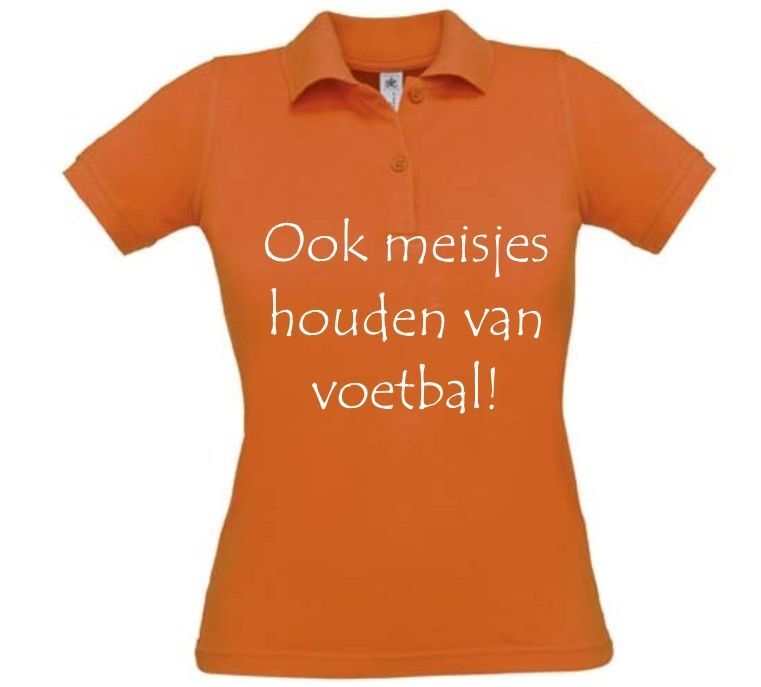 ook meisjes houden van voetbal polo korte mouw