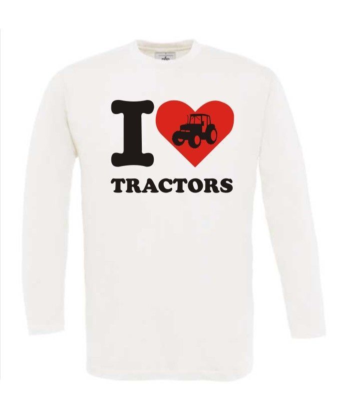 i love tractors shirt lange mouw