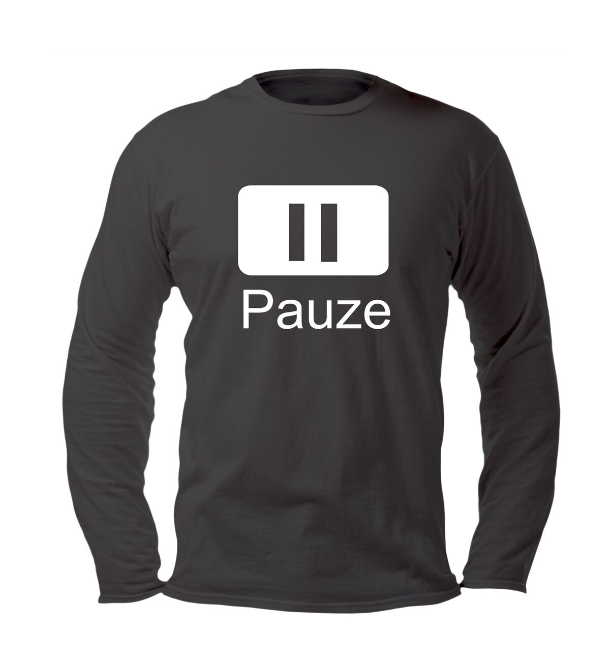Shirtje lange mouw met de opdruk van pauze icon