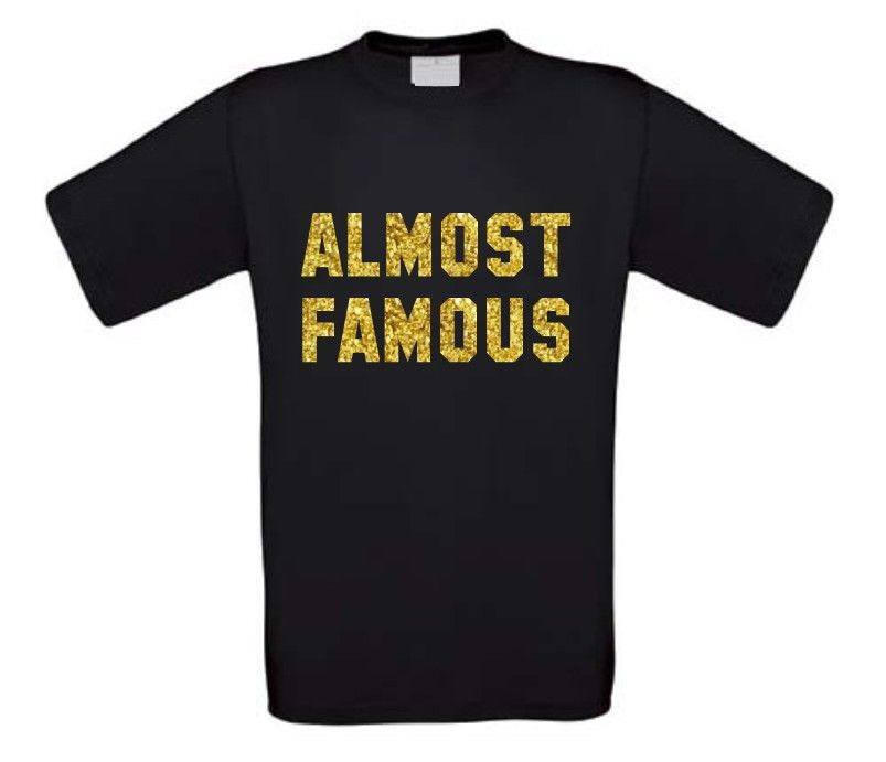 Almost Famous glitter goud bijna beroemd t-shirt korte mouw