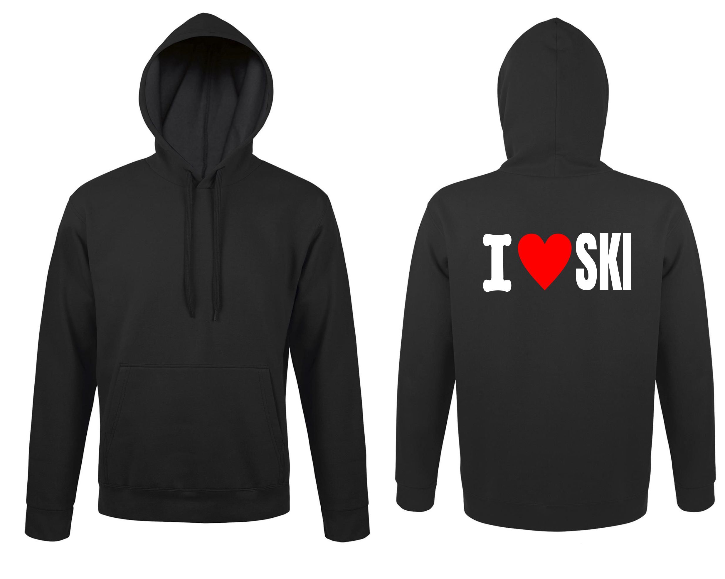apre ski  i love ski vest hoodie
