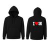 apre ski  i love ski vest hoodie