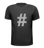 glitter zilver hashtag t-shirt korte mouw