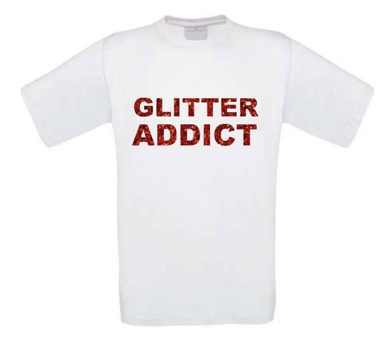 glitter addict rode glitters t-shirt korte mouw