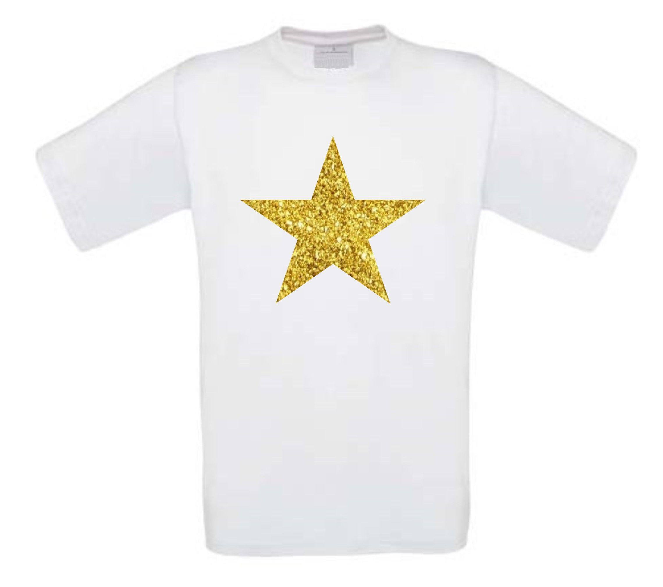 glitter ster goud t-shirt korte mouw 