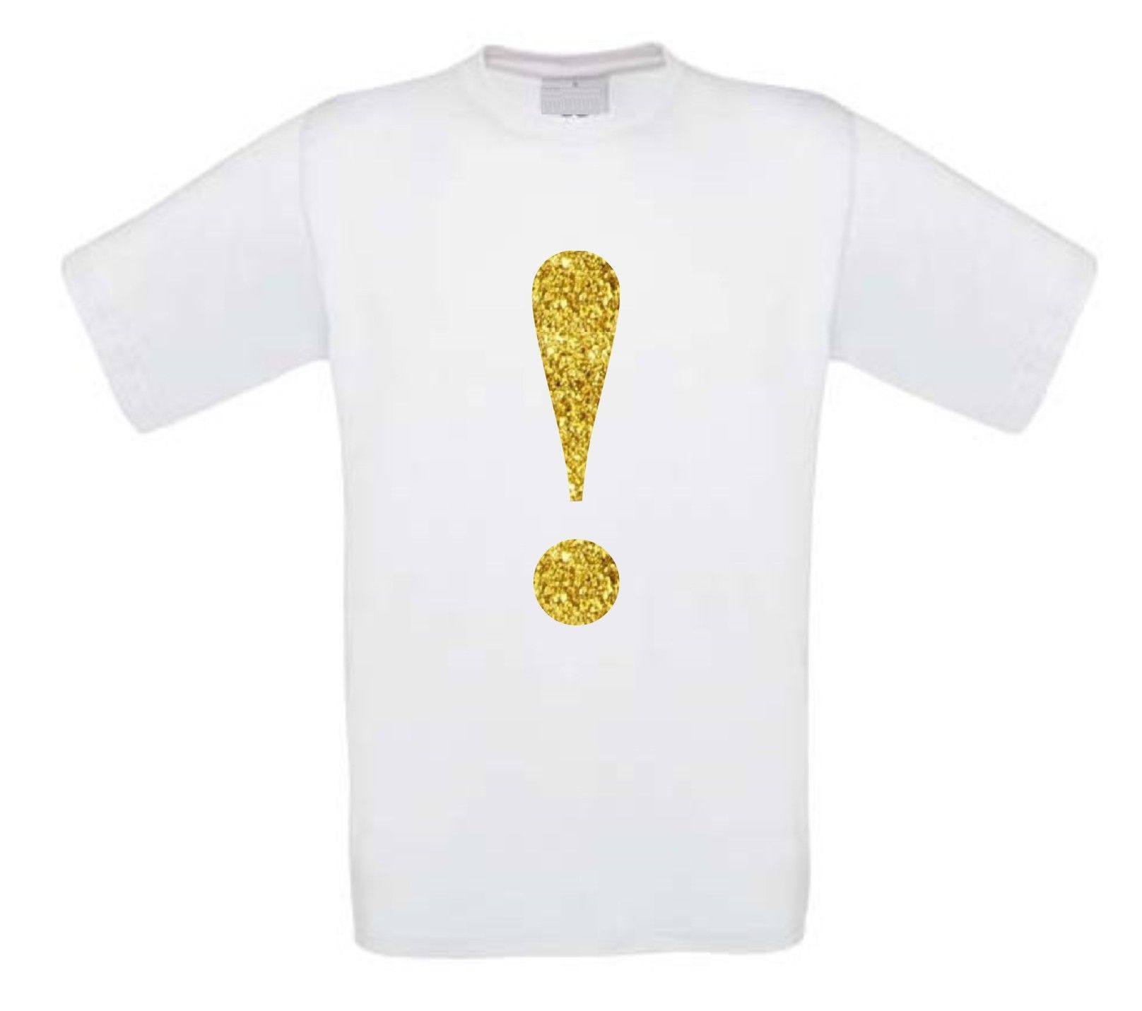 glitter uitroepteken goud t-shirt korte mouw