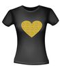 foto 2 Gouden glitter hart t-shirt voor dames en heren