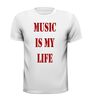 Shirtje glitter rood music is my life
