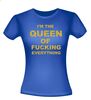 foto 3 Shirtje i am the queen of fucking everthing gouden opdruk
