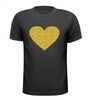 Shirtje met glitter goud hart opdruk