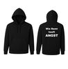 Zwarte hoodie apre ski wie remt heeft angst vest