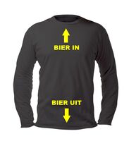 Bier in bier uit t-shit lange mouw Bier in bier uit t-shit lange mouw