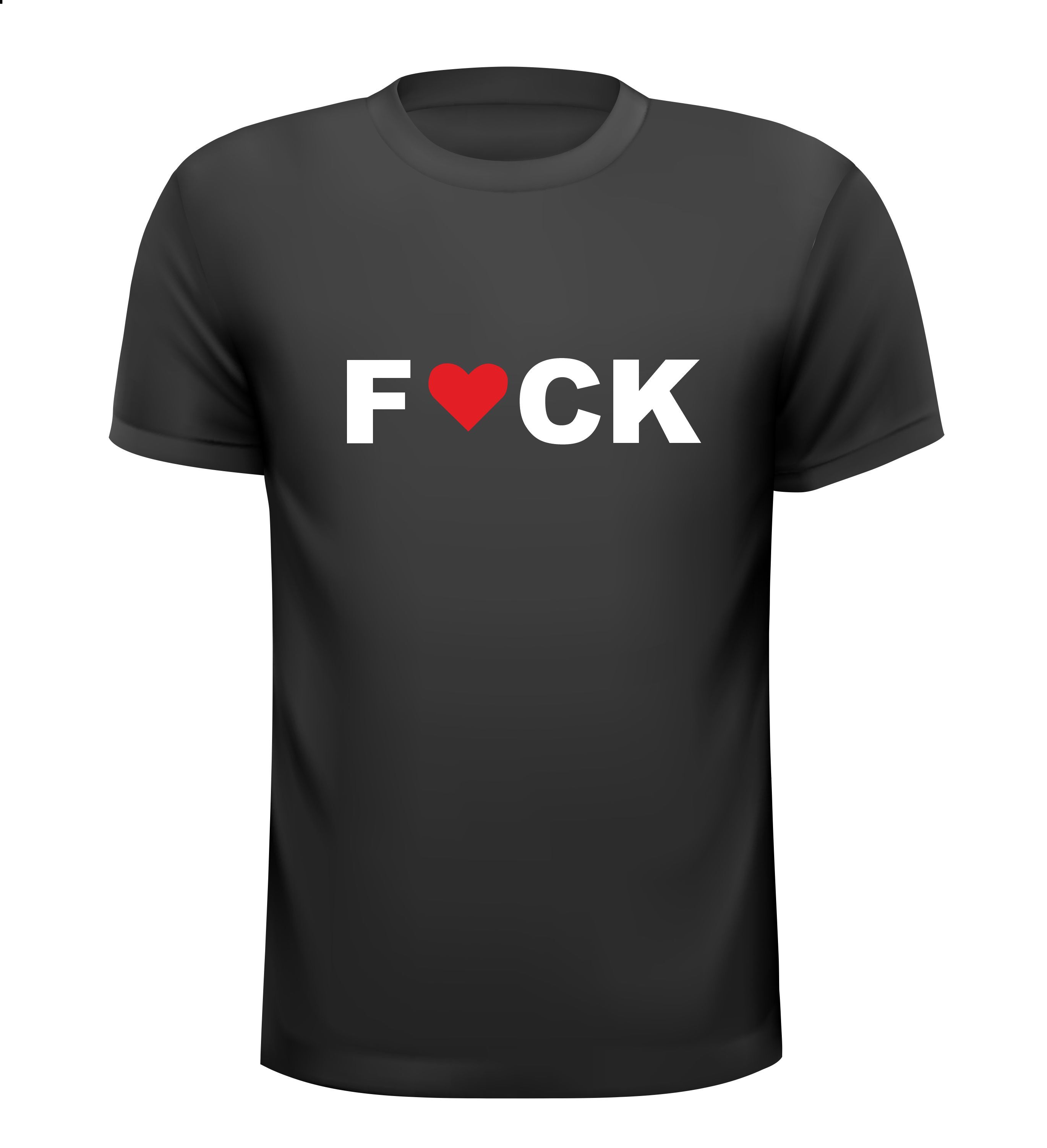 fuck hart t-shirt korte mouw