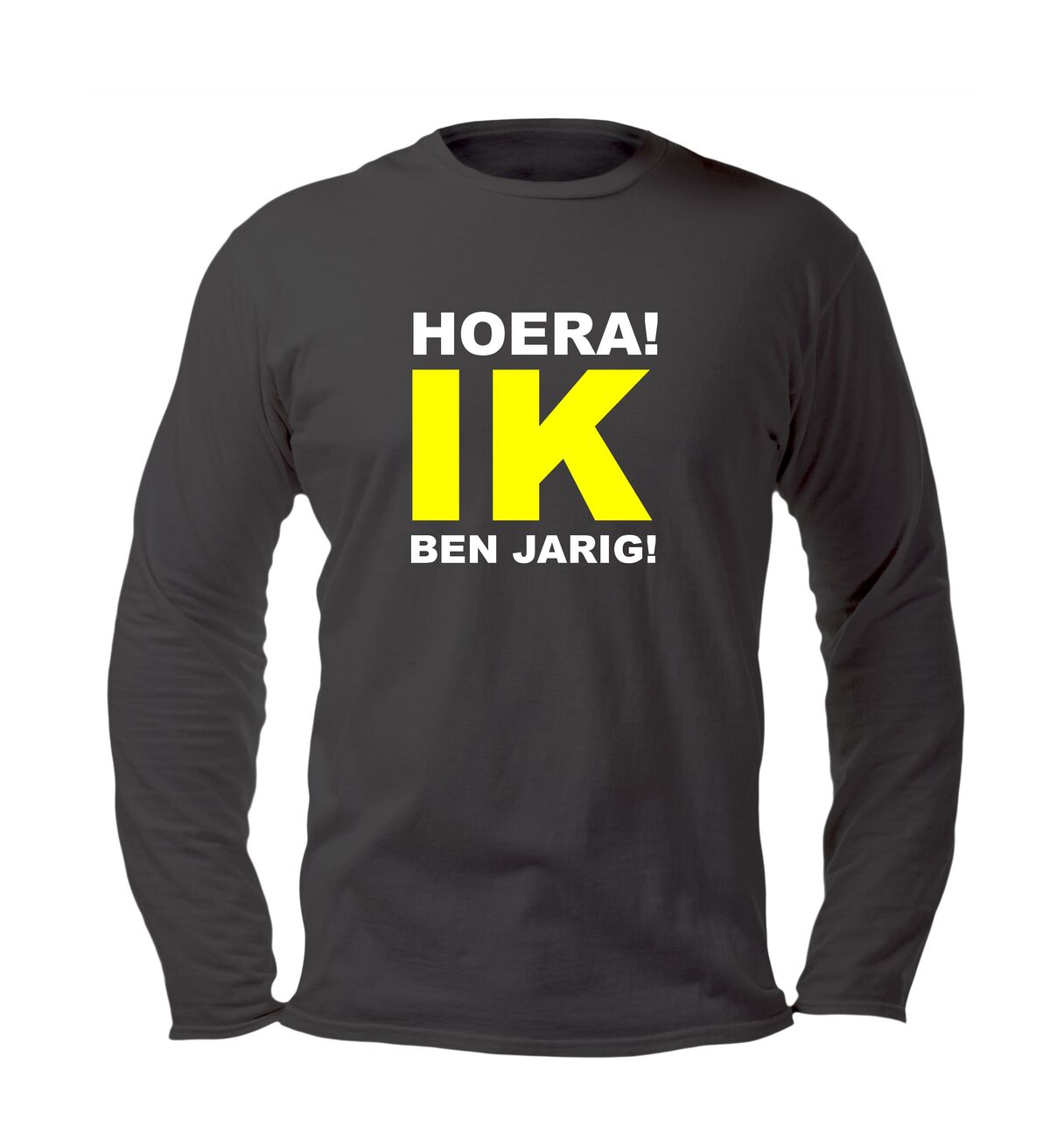 hoera ik ben jarig t-shirt lange mouw