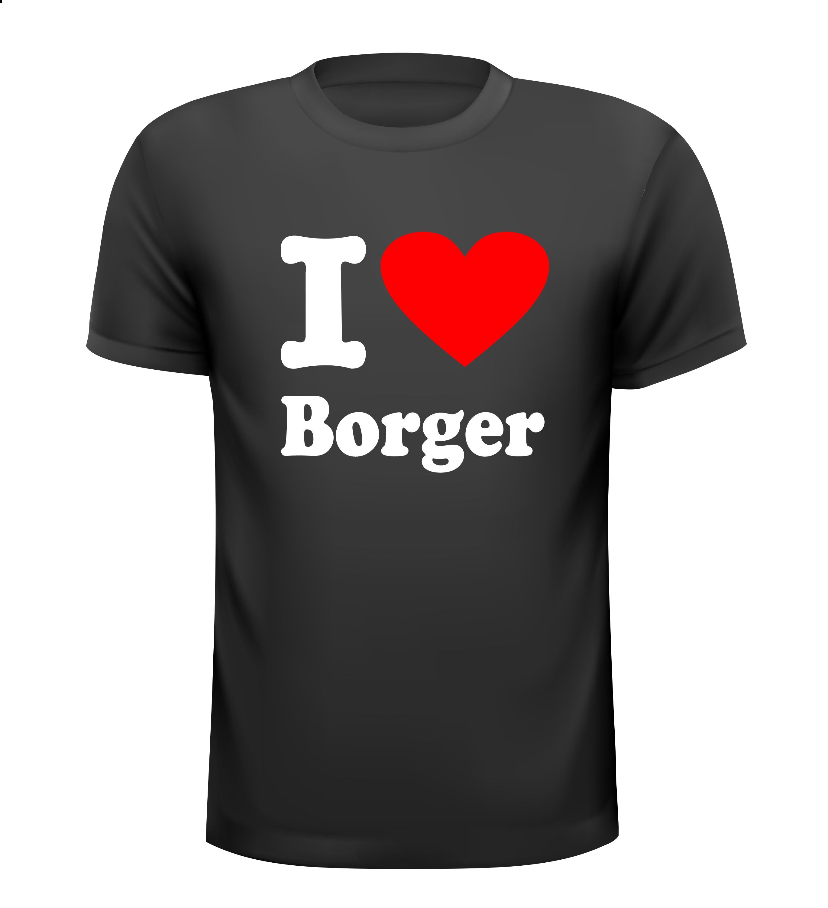 i love Borger t-shirt korte mouw