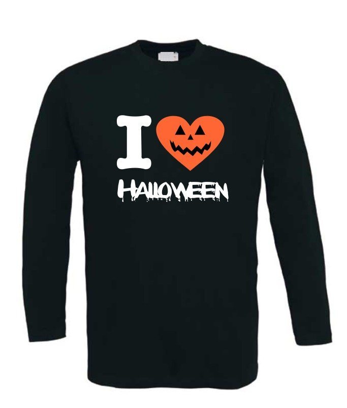 i love halloween t-shirt lange mouw