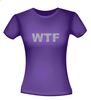 foto 4 Shirt WTF met glitter zilveren opdruk