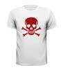 Shirtje doodshoofd glitter rood