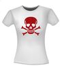 foto 2 Shirtje doodshoofd glitter rood