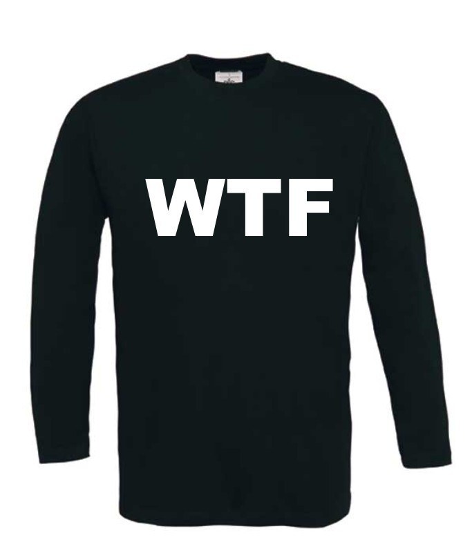 wtf what the fuck t-shirt lange mouw