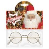 foto 2  Kerstman bril met ronde glazen en goudkleurig montuur onmisbaar accessoire voor een authentieke kerstmannen look