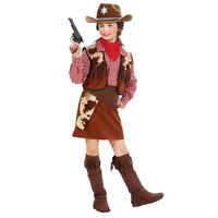 dressforfun Cowgirl 300559 Kostuum voor dames, stretch shirt vest sjaal, cowboy sheriff, carnavalskostuum, maat S