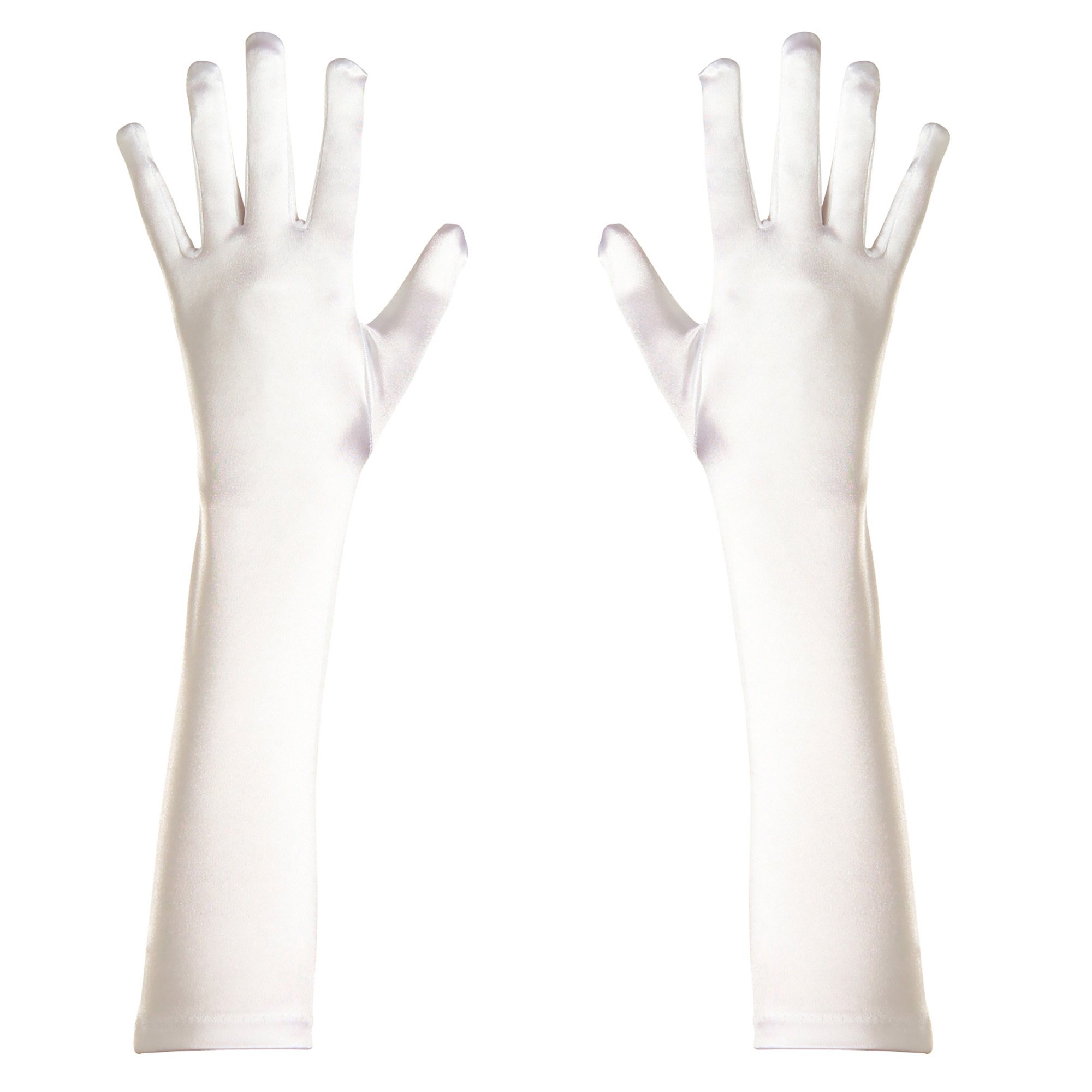 Handschoenen Spandex wit 43cm lang