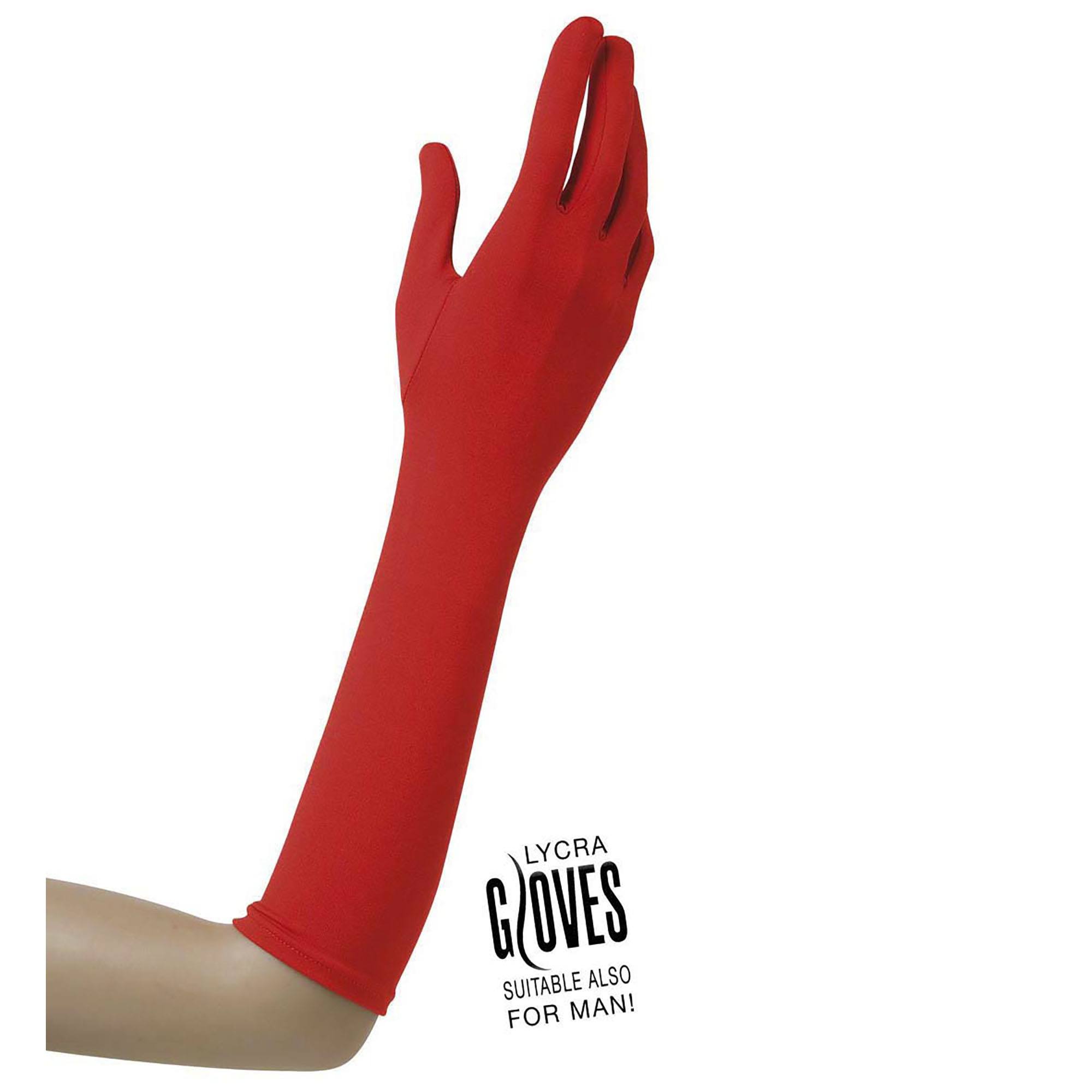 Handschoenen lycra 37cm Rood