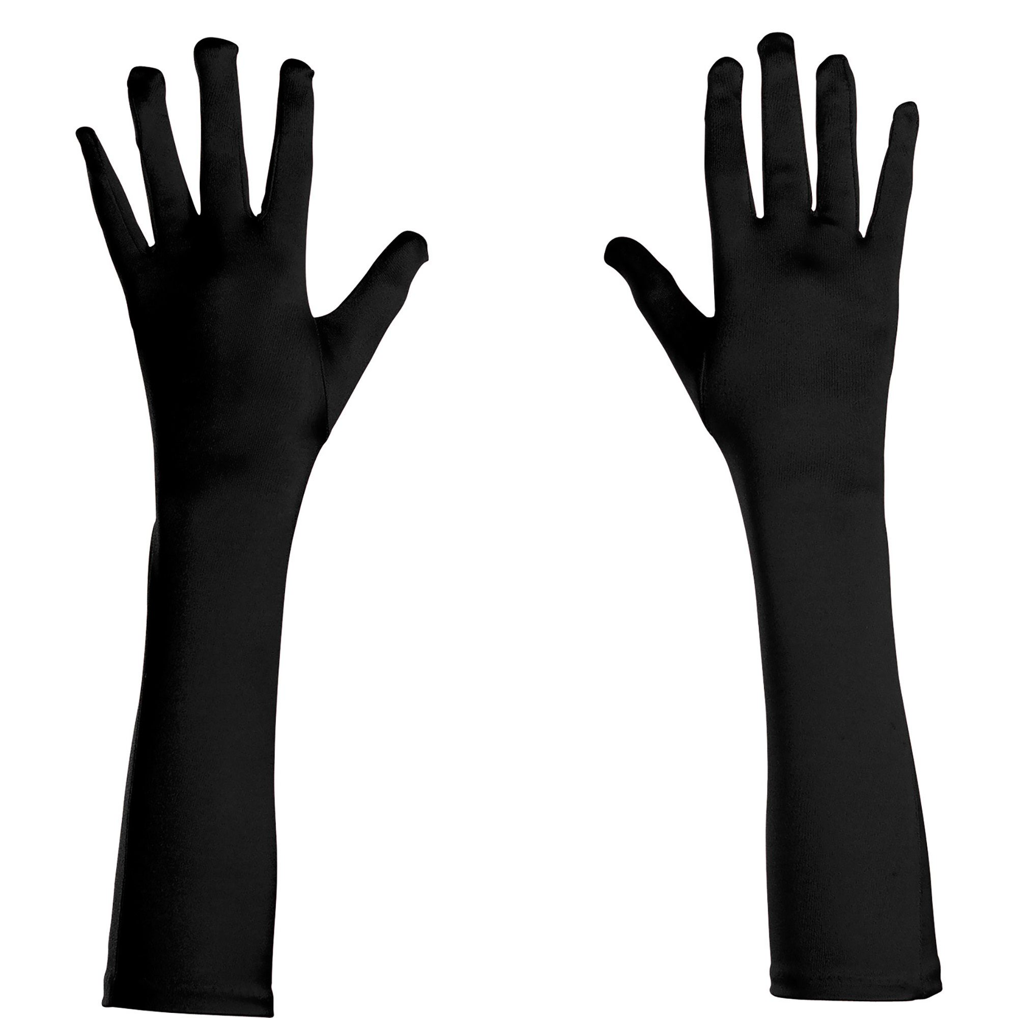 Handschoenen satijn zwart 45cm
