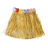 Hawairokje met bloemenriem kind naturel Hawairokje met bloemenriem kind naturel