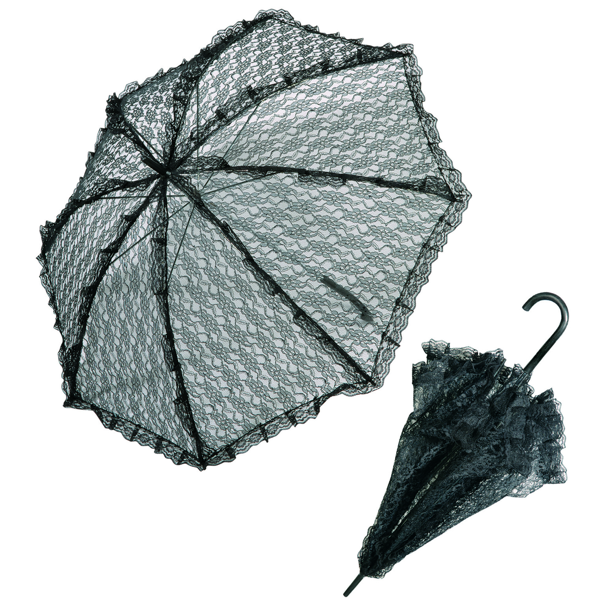 Kanten paraplu zwart 83 cm doorsnede