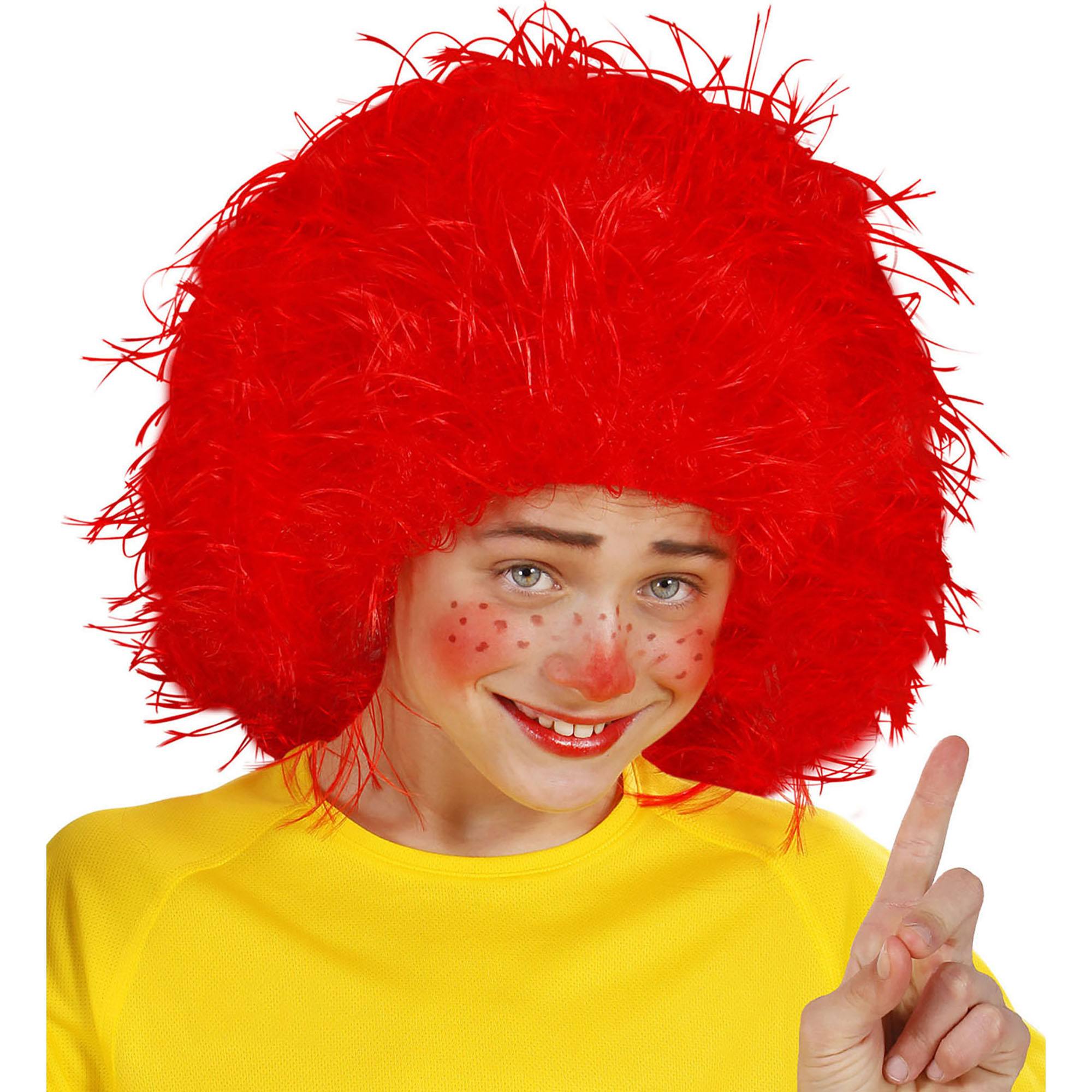 Kinderpruik rood clown