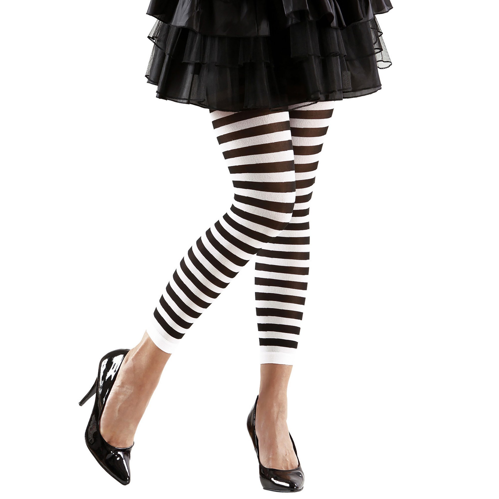 Leggings zwart wit gestreept zebra