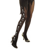 Panty zwart met skelet en botten