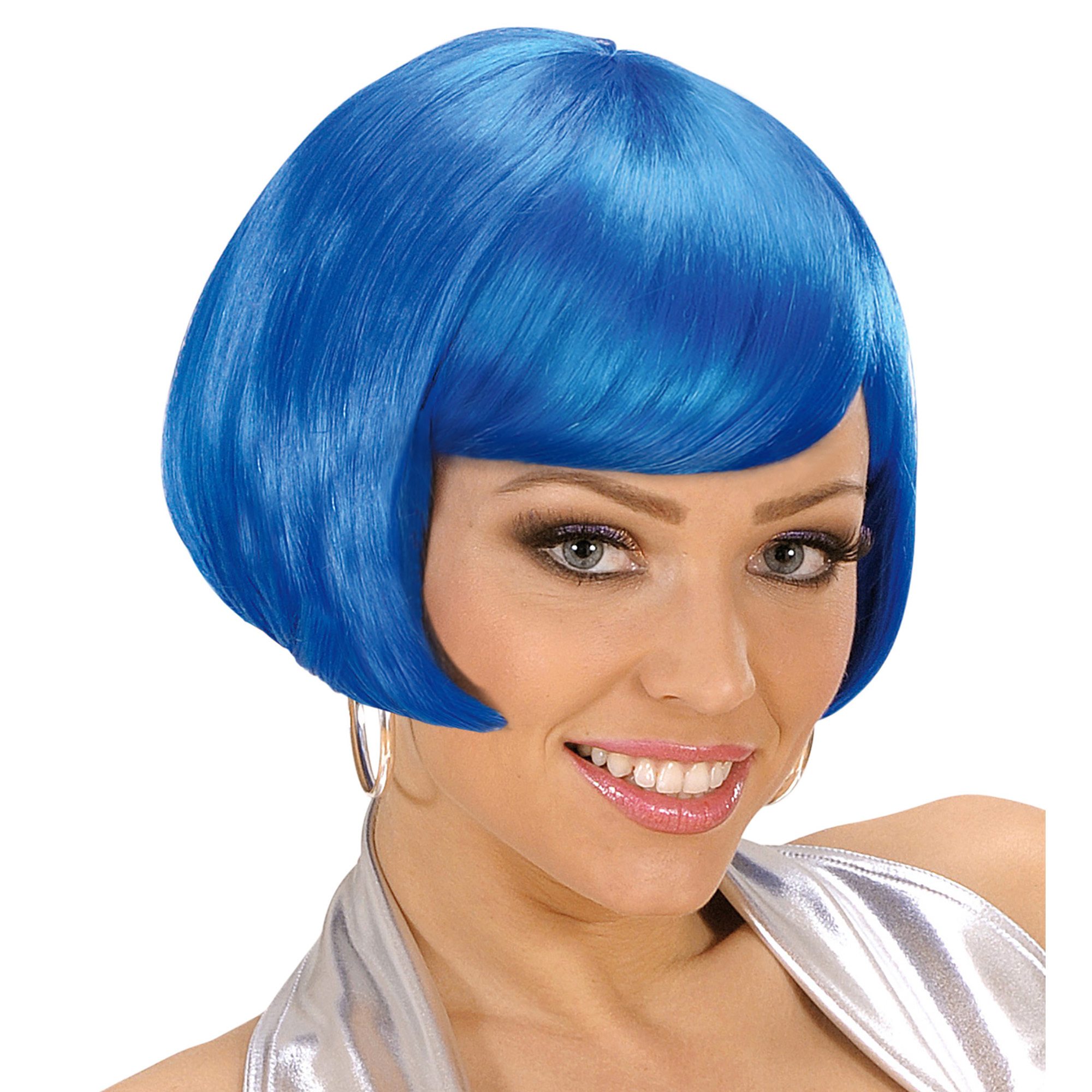Pruik Valentina bobline blauw