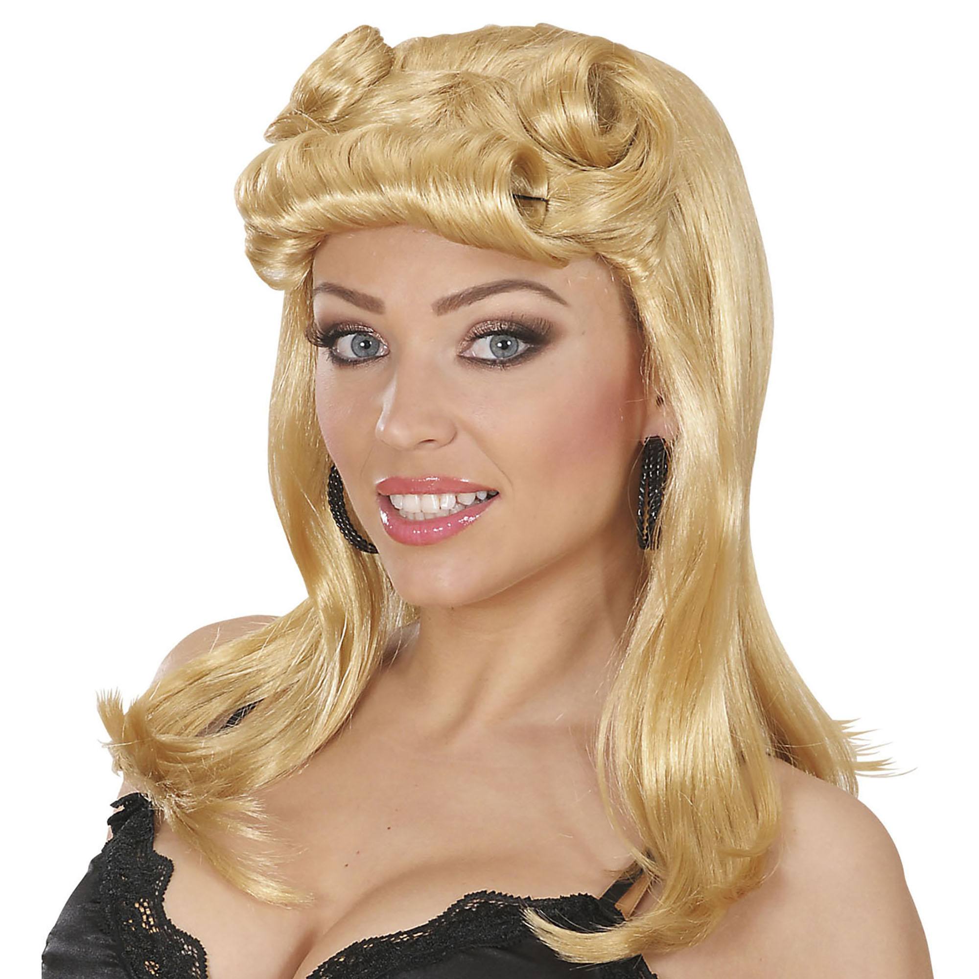 Pruik pinup meisje blond