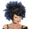 foto 1 Pruik rock prinses zwart met blauwe accenten