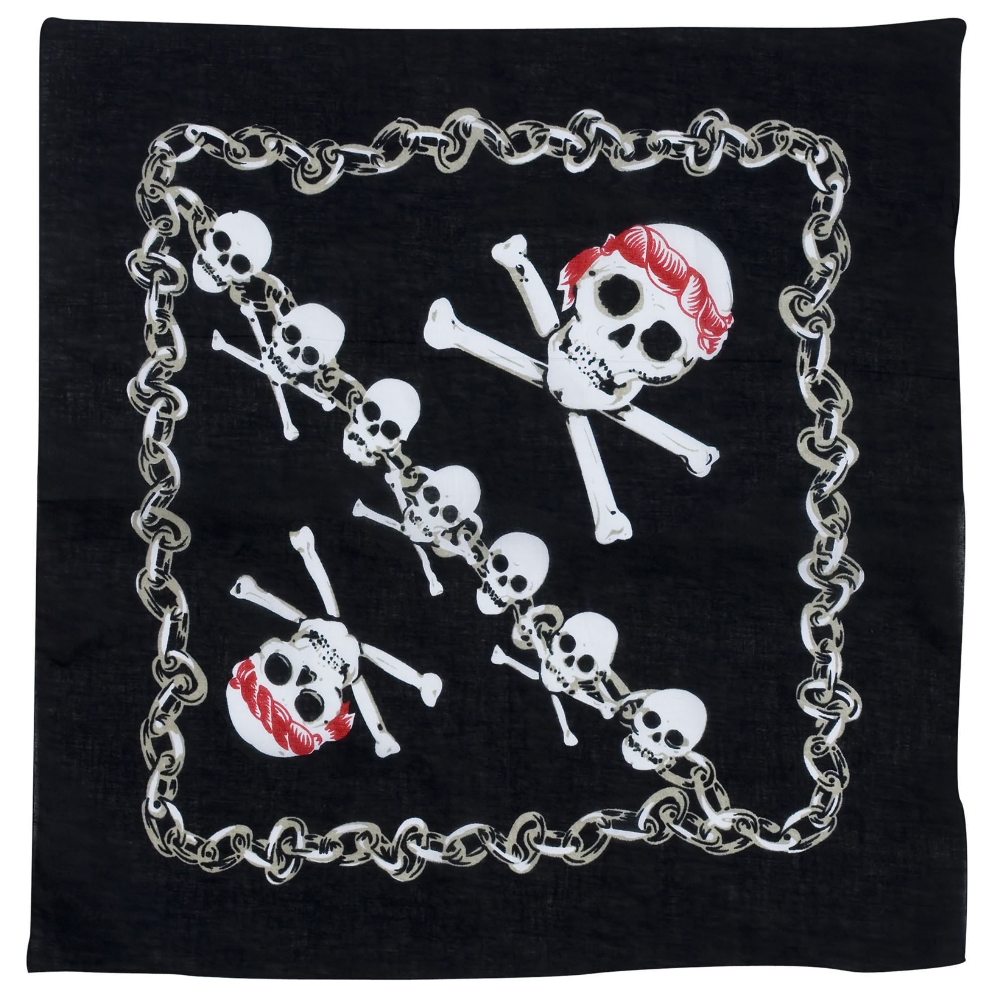 Zwarte bandana piraat met schedel