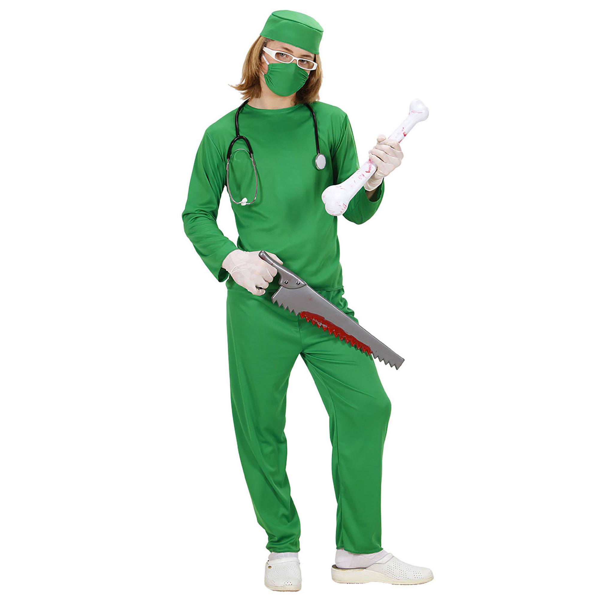 Betreed de operatiekamer van pret groen chirurg kinder verkleed kostuum