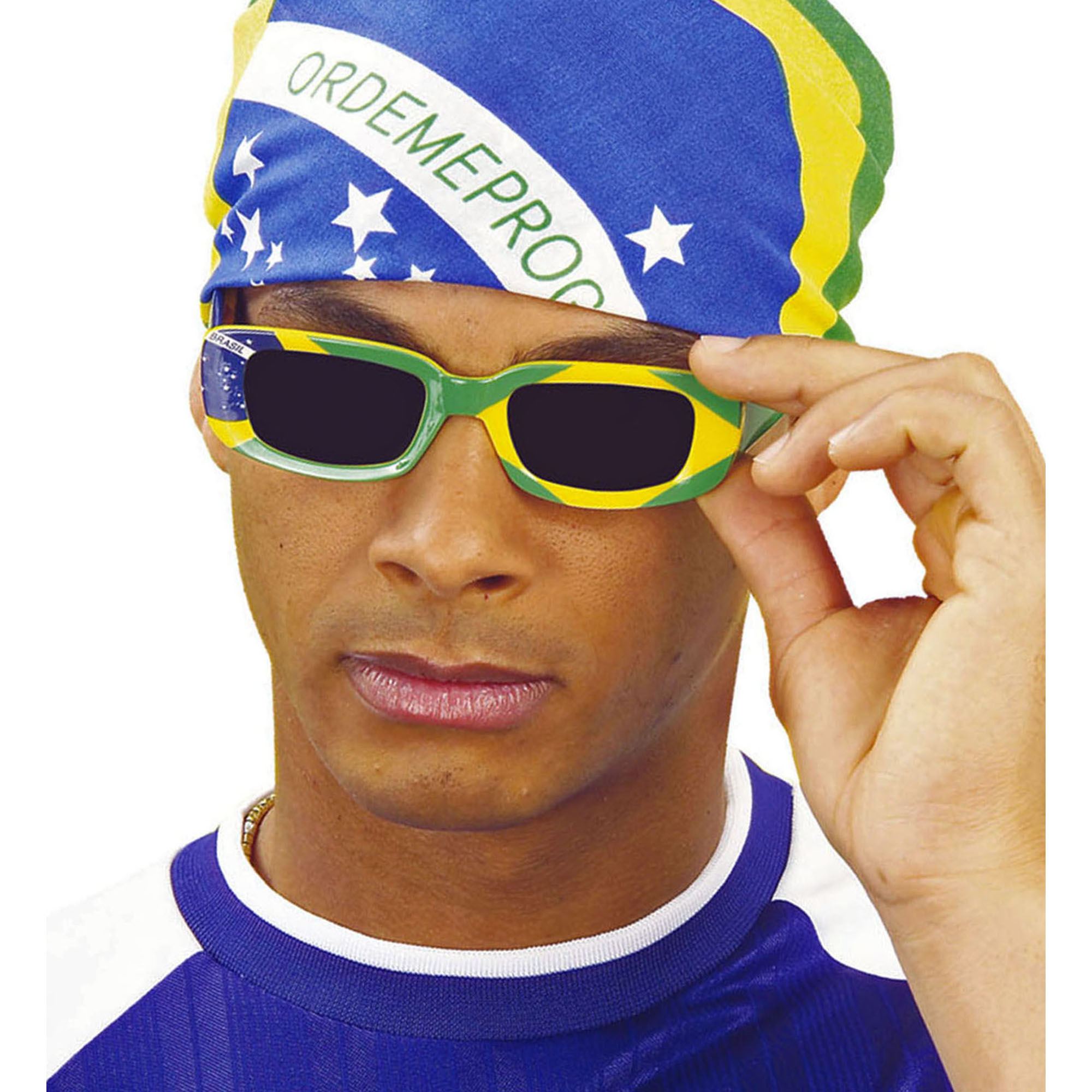 Bril in de kleuren van de vlag van brazilie
