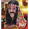 foto 2 hippie pruik Lennon zwart lange haren